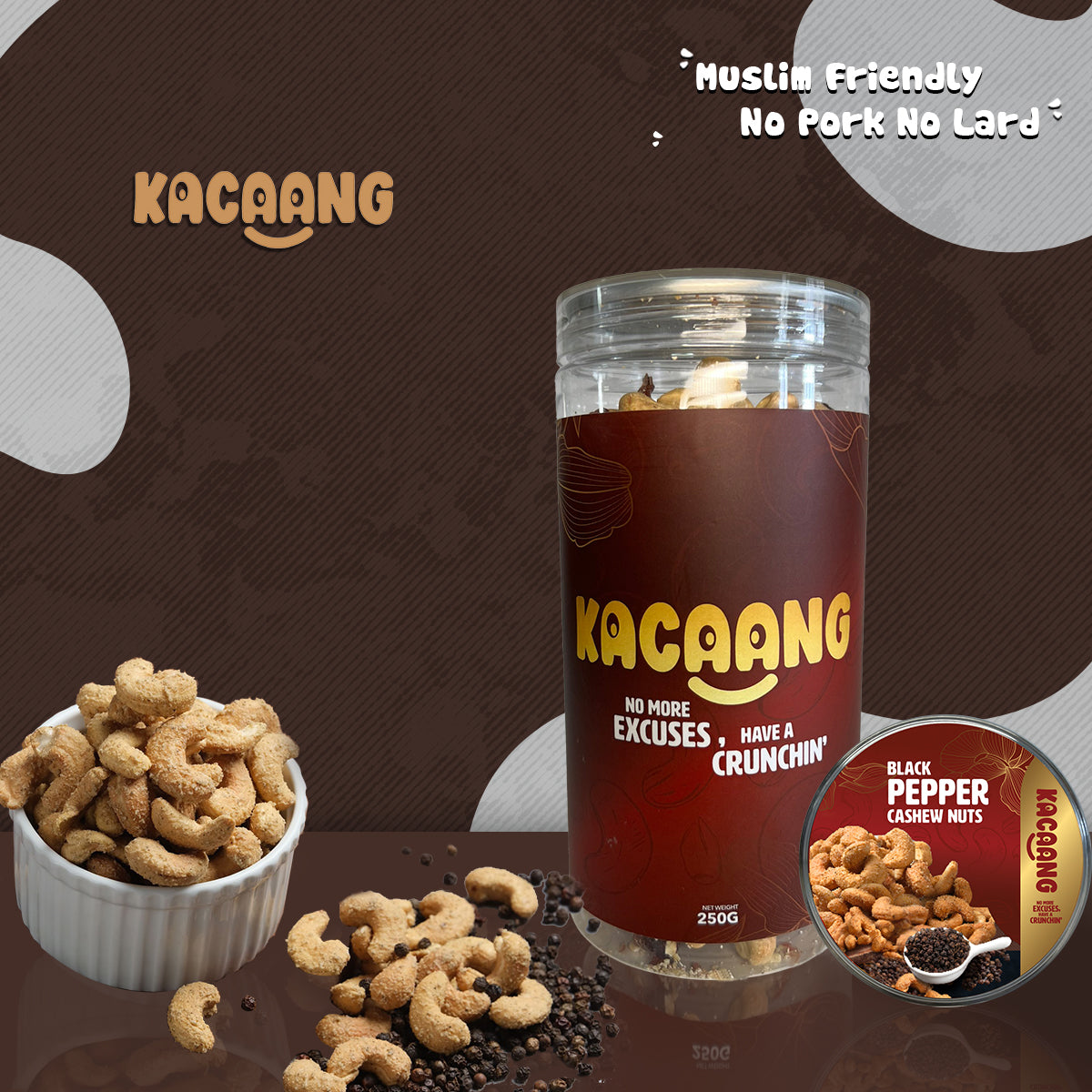 Black Pepper Cashew Nuts (250g)