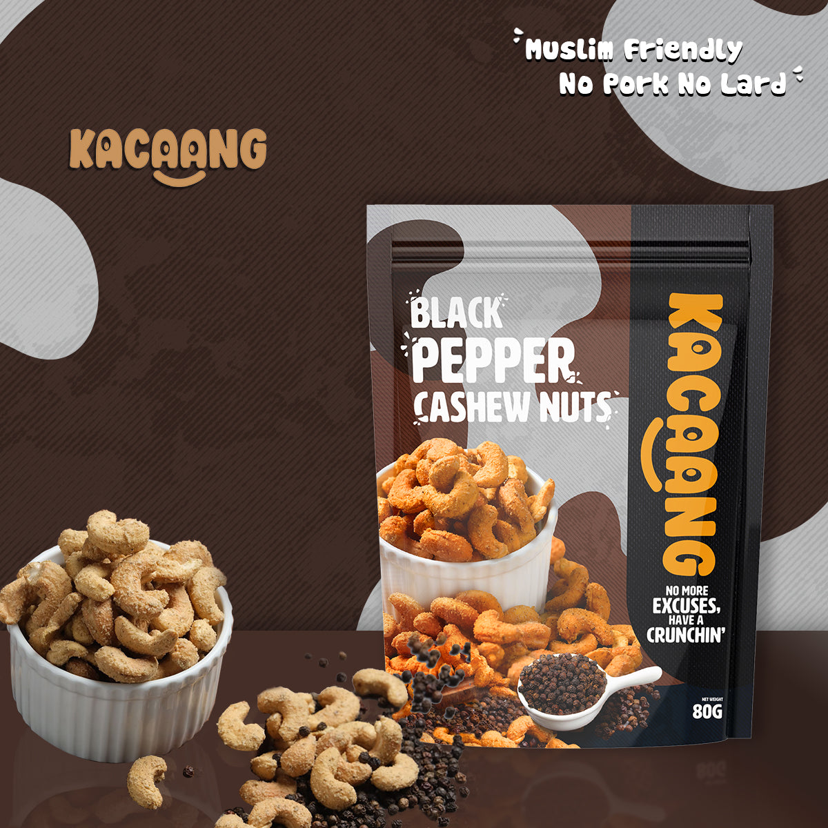 Black Pepper Cashew Nuts (80g)