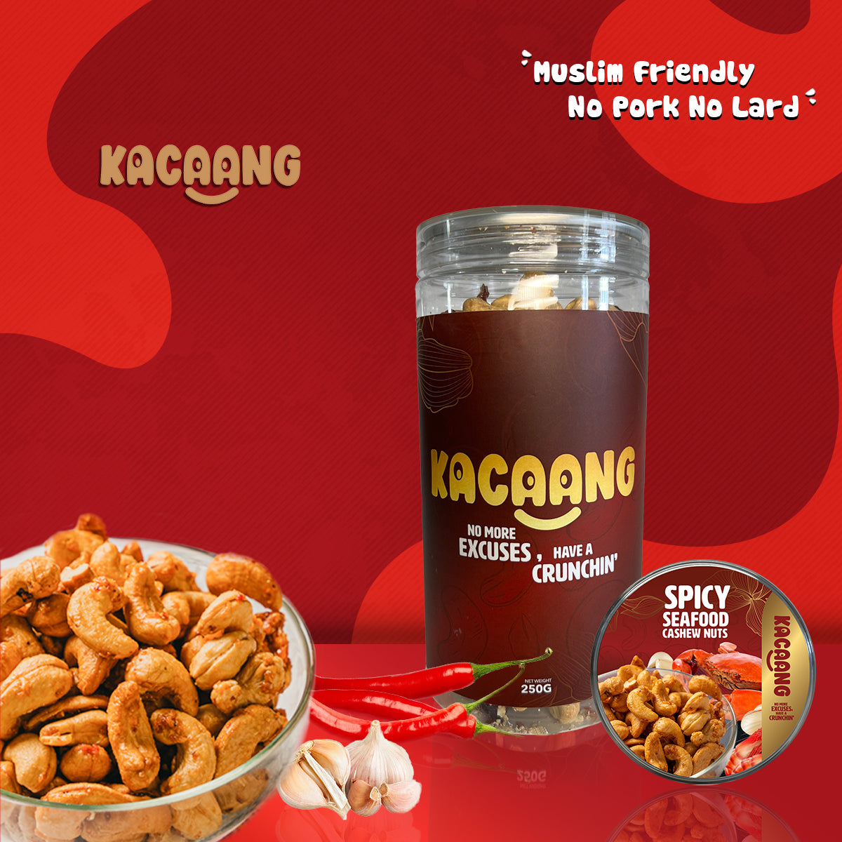 Spicy Seafood Cashew Nuts (250g)