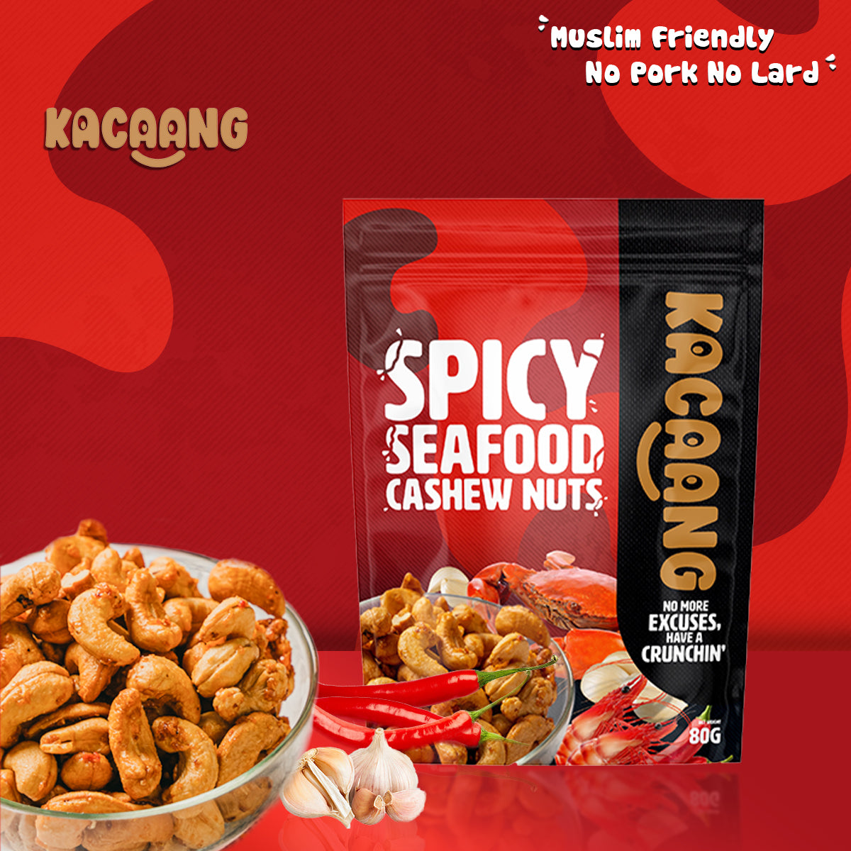 Spicy Seafood Cashew Nuts (80g)